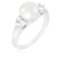 White Cultured Freshwater Pearl Ring Rhodium Over Silver