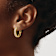 14k Yellow Gold 11/16" Polished Cubic Zirconia Huggie Hoop Earrings
