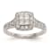 Rhodium Over 14K White Gold Diamond Cluster Engagement Ring 0.78ctw