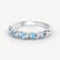Swiss Blue Topaz and White Topaz Sterling Silver 5 Stone Band Ring