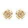 Pave CZ Flower Stud Earrings In 14K Gold Over Brass