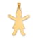 14k Yellow Gold Textured Laser Cut Girl Charm Pendant