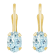 6x4mm Oval Aquamarine 10k Yellow Gold Drop Earrings