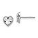 Rhodium Over 14k White Gold Diamond-Cut Heart Stud Earrings