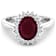 1.69ctw Red Ruby and Diamond 14K White Gold Halo Ring