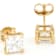 Princess-Cut Moissanite Stud Earrings In 14K Gold Over Sterling Silver