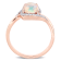 1ct Blue Ethiopian Opal And 0.14ctw Diamond 10k Rose Gold Halo Ring