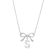 Initial S Bow CZ Necklace In Sterling Silver 0.23ctw