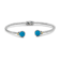 Turquoise Twisted Cable Cuff Bangle In Sterling Silver With 18K Gold Accent