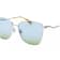 Gucci Silver Tone Frame / Blue Cat Eye Lens Sunglasses