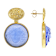 Blue Venetian Glass Medusa Cameo Earrings In 18K Gold Over Sterling Silver