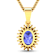 1.15ctw 14K Yellow Gold Tanzanite and White Diamond Pendant with 18 inch
Cable Chain