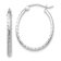 Rhodium Over 14k White Gold Diamond-Cut 1" Oval Hoop Earrings