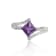 Princess Cut Amethyst with White Sapphire Accents Bypass Ring, 1.08ctw