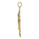 14k Yellow Gold Textured Cut-Out Floral Cross Pendant