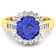 3.15ctw Violet Tanzanite and Diamond 14K Yellow Gold Halo Ring