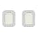 6x4mm Emerald Cut Opal 1/5 ctw Diamond Rhodium Over Sterling Silver Halo
Stud Earrings