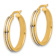 14k Two-tone 1/1" Polished and Diamond-Cut Hoop Earrings