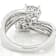 Cluster Bypass Lab-Grown Diamond Ring 0.75ctw In Sterling Silver