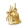 14k Yellow Gold 3D Textured Windmill Charm Pendant