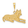 14k Yellow Gold Textured Pit Bull Pendant
