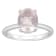 10x8mm Oval Rose Quartz With Diamond Accents Rhodium Over Sterling
Silver Hidden Halo Ring