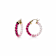 14K Yellow Gold Over Sterling Silver Painted Mini Rope Hoops in Red