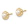 14k Yellow Gold 6mm Polished Small Heart Petals and Freshwater Cultured
Pearl Stud Earrings