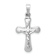 Rhodium Over 14k White Gold Polished Brushed INRI Rounded Crucifix Pendant