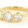 Moissanite Three-Stone Ring In 14K Gold Over Sterling Silver