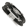 Black Leather and Stainless Steel Polished Feather Multi-Strand
8.25-inch Bracelet