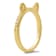 White Cubic Zirconia 14k Yellow Gold Over Sterling Silver Cat Ring 0.22ctw