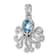 Rhodium Over Sterling Silver Polished Crystal Octopus Pendant