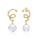 Pear Shape Freshwater Pearl Spiral Drop Earrings In 14K Gold Over
Sterling Silver