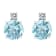 5mm Round Aquamarine with Diamond Accents 14k White Gold Stud Earrings