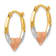 14K Yellow Gold with Rose and White Rhodium Heart Hoop Earrings