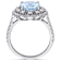 Aquamarine and Diamond 14K White Gold Halo Ring 3.51ctw