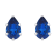 6x4mm Pear Shape Lab Created Sapphire Rhodium Over 10k White Gold Stud Earrings