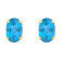 6x4mm Oval Blue Topaz 10k Yellow Gold Stud Earrings
