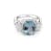 12x10mm Oval Aquamarine and White CZ Rhodium Over Sterling Silver Ring, 3.75ctw