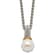 Rhodium Over Sterling Silverwith 14K Accent 8-9mm Freshwater Cultured
Pearl Necklace
