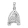 Rhodium Over Sterling Silver Polished Moveable Shark Head Pendant