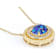Opal Triplet And Zircon Halo Necklace In 18K Gold Over Sterling Silver 0.41ctw