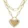Heart Paperclip Pendant With CZ Necklace In 18k Gold Over Sterling Silver