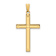 14k Yellow Gold Solid Laser Etched Cross Pendant