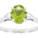 Peridot And Lab-Grown Diamond Three-Stone Ring In Sterling Silver