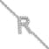 Rhodium Over 14k White Gold Diamond Sideways Letter R Bracelet