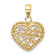 14k Yellow Gold Polished and Textured Wire Heart Pendant