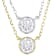 Solitaire Pendant Necklace With CZ Set Of Two In 14K Gold Over Sterling Silver