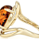 Amber Bypass Ring In 18K Gold Over Sterling Silver